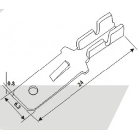 Terminal Faston de Latão Macho 6,3mm
