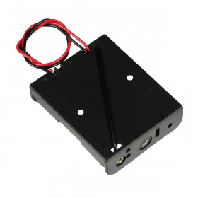 Suporte Reforçado para 3 Pilhas AA Canoa Horizontal Preto