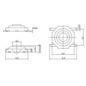 Chave Tactil SMD 4 Terminais KFC-004A 4x4x1,5mm 180°
