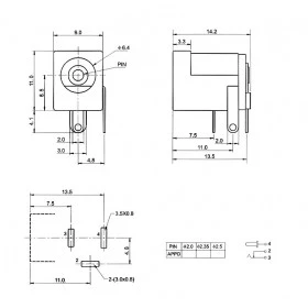 Jack J4 P4 2,5mm para Placa DC-005
