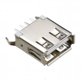 Conector USB Tipo A Fêmea 180° para Placa