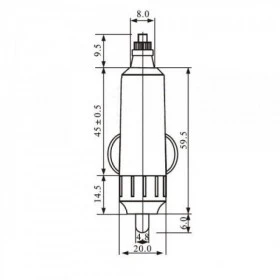 Plug Tipo Cigarreira Automotiva Macho com Led com Fusível de 5A