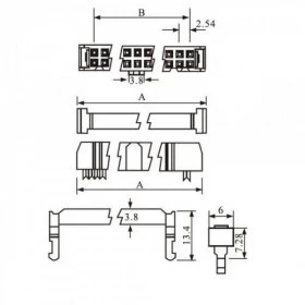 Conector Latch IDC para Cabo Flat 14 Vias