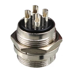 Conector de Aviação Circular Mike Grande GX20 4 Vias Macho para Painel