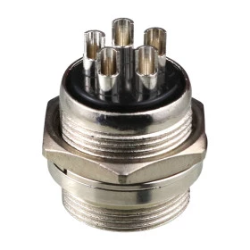 Conector de Aviação Circular Mike Grande GX20 5 Vias Macho para Painel