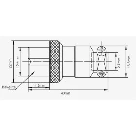 Conector de Aviação Circular Mike Grande GX20 3 Vias Fêmea para Cabo