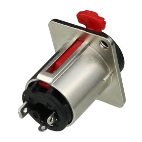 Jack J10 P10 Estéreo Circuito Aberto para Painel (3 Terminais) com Trava