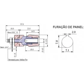 Borne para Pino Banana 4mm B19 Vermelho 20A