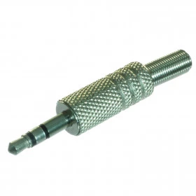 Plug P2 Estéreo Metálico Prateado com Mola