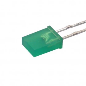 Led Verde Retangular 2x5x7 Difuso