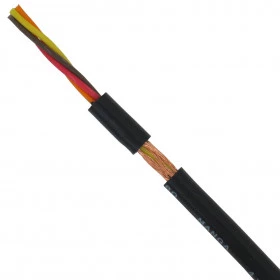 Cabo Manga 4 Vias 26AWG Preto com Blindagem Trançada (metro)