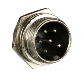 Conector de Aviação Circular Mike GX16 6 Vias Macho para Painel