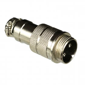 Conector de Aviação Circular Mike GX16 2 Vias Macho para Cabo