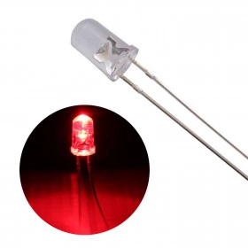 Led Vermelho 5mm Cristal Alto Brilho 3000mCD