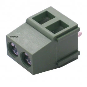 Borne Parafusável KRE KF128 2 Vias Passo 5,08mm 180° Verde