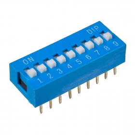 Chave Dipswitch 9 vias 180° Azul