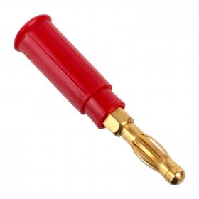 Pino Banana Banhado a Ouro Au PB81 Vermelho 4mm com Mola e Capa Rígida 15A