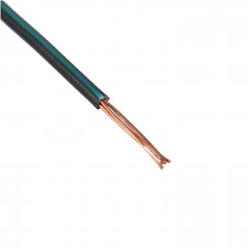 Cabo tipo Cabinho para Eletrônica Preto com Listra Verde 0,30mm² (metro)