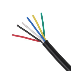 Cabo de Controle PP 6 Vias 0,50mm² Preto Veias Coloridas NBR7289