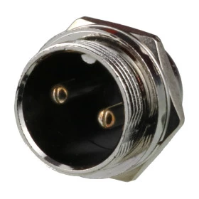Conector de Aviação Circular Mike Grande GX20 2 Vias Macho para Painel