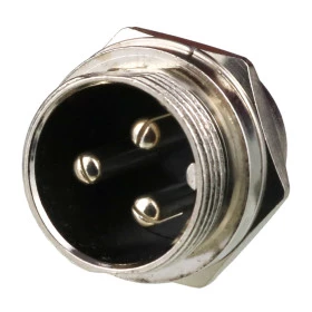 Conector de Aviação Circular Mike Grande GX20 3 Vias Macho para Painel