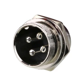 Conector de Aviação Circular Mike Grande GX20 4 Vias Macho para Painel