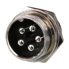 Conector de Aviação Circular Mike Grande GX20 5 Vias Macho para Painel