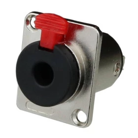 Jack J10 P10 Estéreo Circuito Aberto para Painel (3 Terminais) com Trava