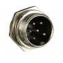 Conector de Aviação Circular Mike GX16 6 Vias Macho para Painel